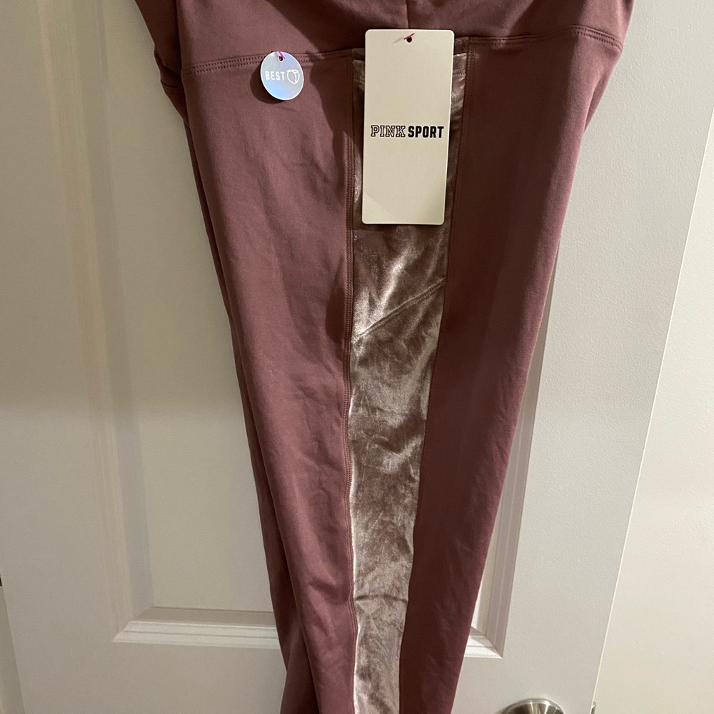 Pink victorias secret fleece filled leggings